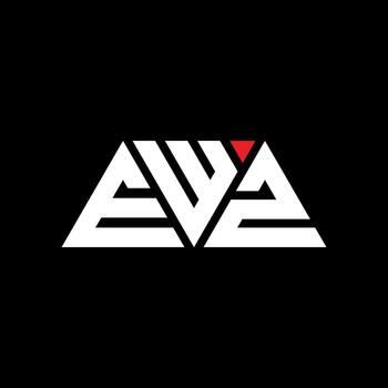 EWZ triangle letter logo design with triangle shape. EWZ triangle logo design monogram. EWZ triangle vector logo template with red color. EWZ triangular logo Simple, Elegant, and Luxurious Logo. EWZ
