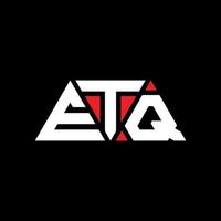 Diseño de logotipo de letra triangular etq con forma de triángulo. monograma de diseño del logotipo del triángulo etq. plantilla de logotipo de vector de triángulo etq con color rojo. logotipo triangular etq logotipo simple, elegante y lujoso. etq