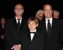 LOS ANGELES, JAN 7 - Stephen Daldry, Thomas Horn, Tom Hanks arrives at the 2012 Palm Springs International Film Festival Gala at Palm Springs Convention Center on January 7, 2012 in Palm Springs, CA photo