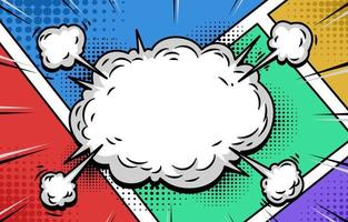 Pop Art Background with Explosion Cartoon Style Template vector