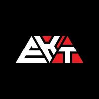 EKT triangle letter logo design with triangle shape. EKT triangle logo design monogram. EKT triangle vector logo template with red color. EKT triangular logo Simple, Elegant, and Luxurious Logo. EKT