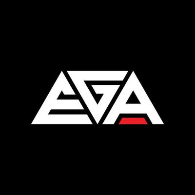 EGA triangle letter logo design with triangle shape. EGA triangle logo design monogram. EGA triangle vector logo template with red color. EGA triangular logo Simple, Elegant, and Luxurious Logo. EGA