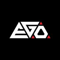 diseño de logotipo de letra de triángulo de ego con forma de triángulo. monograma de diseño del logotipo del triángulo del ego. plantilla de logotipo de vector de triángulo de ego con color rojo. logo triangular ego logo simple, elegante y lujoso. ego