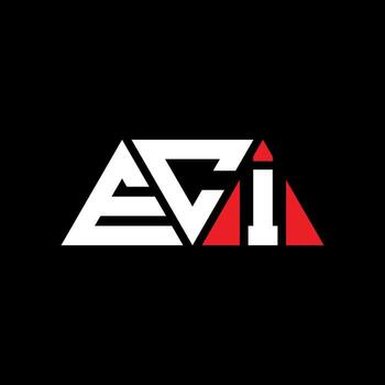 diseño de logotipo de letra triangular eci con forma de triángulo. monograma de diseño de logotipo de triángulo eci. plantilla de logotipo de vector de triángulo eci con color rojo. logotipo triangular eci logotipo simple, elegante y lujoso. eci