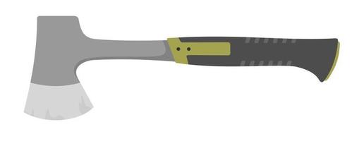 An iron tourist axe with a plastic handle. vector