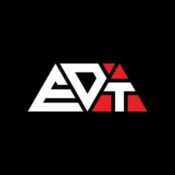 EDT triangle letter logo design with triangle shape. EDT triangle logo design monogram. EDT triangle vector logo template with red color. EDT triangular logo Simple, Elegant, and Luxurious Logo. EDT