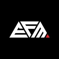 EFM triangle letter logo design with triangle shape. EFM triangle logo design monogram. EFM triangle vector logo template with red color. EFM triangular logo Simple, Elegant, and Luxurious Logo. EFM