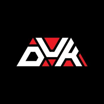 DUK triangle letter logo design with triangle shape. DUK triangle logo design monogram. DUK triangle vector logo template with red color. DUK triangular logo Simple, Elegant, and Luxurious Logo. DUK