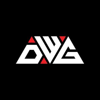 DWG triangle letter logo design with triangle shape. DWG triangle logo design monogram. DWG triangle vector logo template with red color. DWG triangular logo Simple, Elegant, and Luxurious Logo. DWG