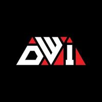 DWI triangle letter logo design with triangle shape. DWI triangle logo design monogram. DWI triangle vector logo template with red color. DWI triangular logo Simple, Elegant, and Luxurious Logo. DWI