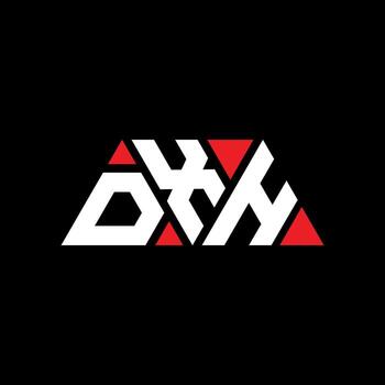 diseño de logotipo de letra triangular dxh con forma de triángulo. monograma de diseño del logotipo del triángulo dxh. plantilla de logotipo de vector de triángulo dxh con color rojo. logotipo triangular dxh logotipo simple, elegante y lujoso. dxh