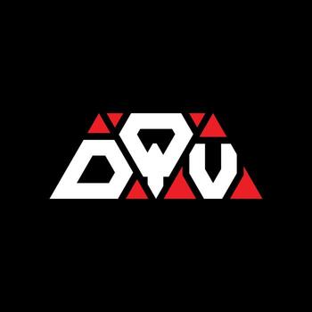 DQV triangle letter logo design with triangle shape. DQV triangle logo design monogram. DQV triangle vector logo template with red color. DQV triangular logo Simple, Elegant, and Luxurious Logo. DQV