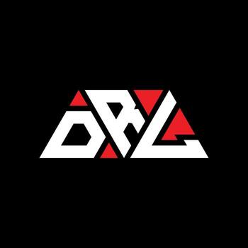 DRL triangle letter logo design with triangle shape. DRL triangle logo design monogram. DRL triangle vector logo template with red color. DRL triangular logo Simple, Elegant, and Luxurious Logo. DRL