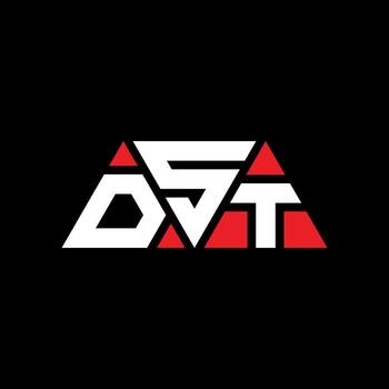 DST triangle letter logo design with triangle shape. DST triangle logo design monogram. DST triangle vector logo template with red color. DST triangular logo Simple, Elegant, and Luxurious Logo. DST