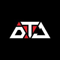 diseño de logotipo de letra triangular dtj con forma de triángulo. monograma de diseño del logotipo del triángulo dtj. plantilla de logotipo de vector de triángulo dtj con color rojo. logotipo triangular dtj logotipo simple, elegante y lujoso. dtj