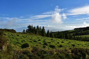 Blue Skies with Clouds Over a Beautiful Landscape photo