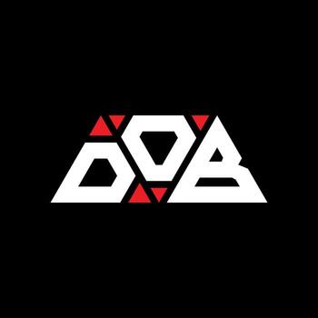 DOB triangle letter logo design with triangle shape. DOB triangle logo design monogram. DOB triangle vector logo template with red color. DOB triangular logo Simple, Elegant, and Luxurious Logo. DOB