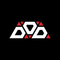 diseño de logotipo de letra de triángulo dod con forma de triángulo. monograma de diseño del logotipo del triángulo dod. plantilla de logotipo de vector de triángulo dod con color rojo. logo triangular dod logo simple, elegante y lujoso. dod