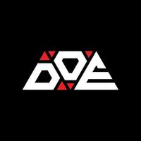 diseño de logotipo de letra de triángulo doe con forma de triángulo. monograma de diseño de logotipo de triángulo doe. doe plantilla de logotipo de vector de triángulo con color rojo. doe logo triangular logo simple, elegante y lujoso. gama