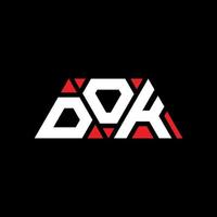 diseño de logotipo de letra de triángulo dok con forma de triángulo. monograma de diseño del logotipo del triángulo dok. dok triángulo vector logo plantilla con color rojo. logo triangular dok logo simple, elegante y lujoso. dok