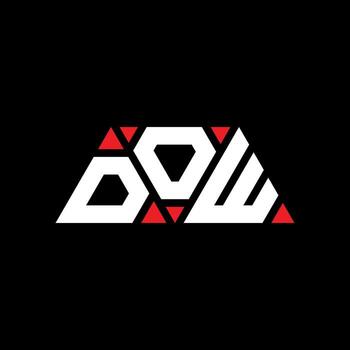 DOW triangle letter logo design with triangle shape. DOW triangle logo design monogram. DOW triangle vector logo template with red color. DOW triangular logo Simple, Elegant, and Luxurious Logo. DOW