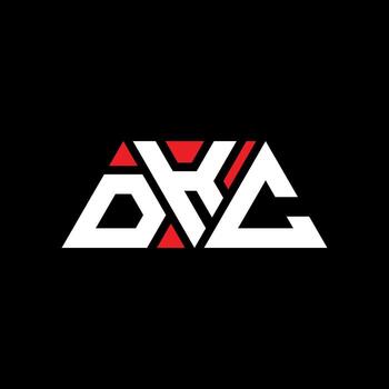 Diseño de logotipo de letra triangular dkc con forma de triángulo. monograma de diseño del logotipo del triángulo dkc. plantilla de logotipo de vector de triángulo dkc con color rojo. logotipo triangular dkc logotipo simple, elegante y lujoso. dkc