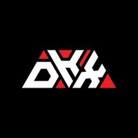 Diseño de logotipo de letra triangular dkx con forma de triángulo. monograma de diseño del logotipo del triángulo dkx. plantilla de logotipo de vector de triángulo dkx con color rojo. logotipo triangular dkx logotipo simple, elegante y lujoso. dkx