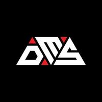 diseño de logotipo de letra triangular dms con forma de triángulo. monograma de diseño de logotipo de triángulo dms. plantilla de logotipo de vector de triángulo dms con color rojo. logotipo triangular dms logotipo simple, elegante y lujoso. mensajes de texto