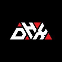 Diseño de logotipo de letra triangular dhx con forma de triángulo. monograma de diseño del logotipo del triángulo dhx. plantilla de logotipo de vector de triángulo dhx con color rojo. logotipo triangular dhx logotipo simple, elegante y lujoso. dhx