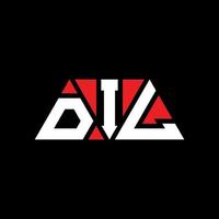 DIL triangle letter logo design with triangle shape. DIL triangle logo design monogram. DIL triangle vector logo template with red color. DIL triangular logo Simple, Elegant, and Luxurious Logo. DIL
