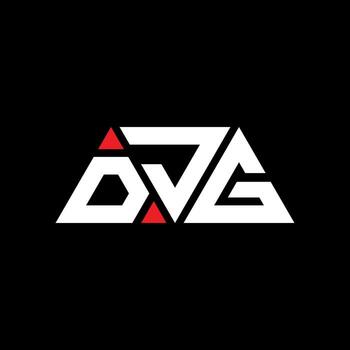 diseño de logotipo de letra triangular djg con forma de triángulo. monograma de diseño de logotipo de triángulo djg. plantilla de logotipo de vector de triángulo djg con color rojo. logotipo triangular djg logotipo simple, elegante y lujoso. djg