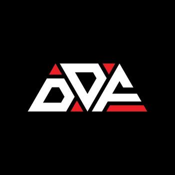 DDF triangle letter logo design with triangle shape. DDF triangle logo design monogram. DDF triangle vector logo template with red color. DDF triangular logo Simple, Elegant, and Luxurious Logo. DDF