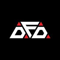 diseño de logotipo de letra triangular dfd con forma de triángulo. monograma de diseño del logotipo del triángulo dfd. plantilla de logotipo de vector de triángulo dfd con color rojo. logo triangular dfd logo simple, elegante y lujoso. dfd