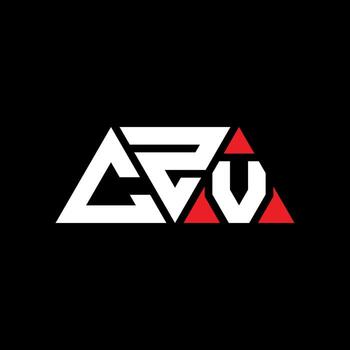 diseño de logotipo de letra de triángulo czv con forma de triángulo. monograma de diseño de logotipo de triángulo czv. plantilla de logotipo de vector de triángulo czv con color rojo. logotipo triangular czv logotipo simple, elegante y lujoso. cv