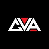 diseño de logotipo de letra triangular cva con forma de triángulo. monograma de diseño de logotipo de triángulo cva. plantilla de logotipo de vector de triángulo cva con color rojo. logotipo triangular cva logotipo simple, elegante y lujoso. cva