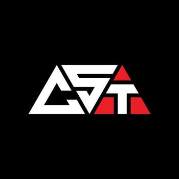 CST triangle letter logo design with triangle shape. CST triangle logo design monogram. CST triangle vector logo template with red color. CST triangular logo Simple, Elegant, and Luxurious Logo. CST