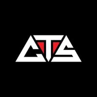 CTS triangle letter logo design with triangle shape. CTS triangle logo design monogram. CTS triangle vector logo template with red color. CTS triangular logo Simple, Elegant, and Luxurious Logo. CTS