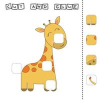 Cut out and glue. Educational game for children. Vector template.