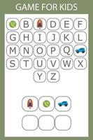 Solve the riddle and collect the word. Worksheet for preschool kids, kids activity sheet, printable worksheet vector