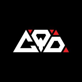 CQD triangle letter logo design with triangle shape. CQD triangle logo design monogram. CQD triangle vector logo template with red color. CQD triangular logo Simple, Elegant, and Luxurious Logo. CQD