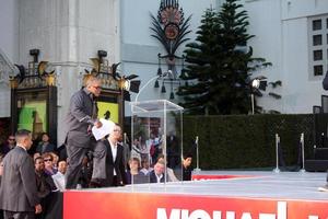 LOS ANGELES, JAN 26 - Quincy Jones speaks at the Michael Jackson Immortalized Handprint and Footprint Ceremony at Graumans Chinese Theater on January 26, 2012 in Los Angeles, CA photo