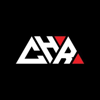 CHR triangle letter logo design with triangle shape. CHR triangle logo design monogram. CHR triangle vector logo template with red color. CHR triangular logo Simple, Elegant, and Luxurious Logo. CHR