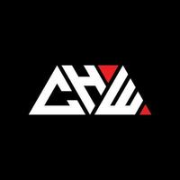 diseño de logotipo de letra triangular chw con forma de triángulo. monograma de diseño de logotipo de triángulo chw. plantilla de logotipo de vector de triángulo chw con color rojo. logotipo triangular chw logotipo simple, elegante y lujoso. masticar
