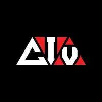 CIV triangle letter logo design with triangle shape. CIV triangle logo design monogram. CIV triangle vector logo template with red color. CIV triangular logo Simple, Elegant, and Luxurious Logo. CIV