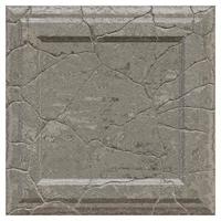 3D Realistic cracked concrete square relief frame rendered texture background photo