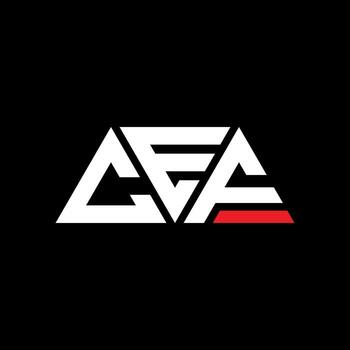 CEF triangle letter logo design with triangle shape. CEF triangle logo design monogram. CEF triangle vector logo template with red color. CEF triangular logo Simple, Elegant, and Luxurious Logo. CEF