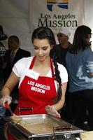 LOS ANGELES, NOV 23 -  Kim Kardashian at the LA Mission Thanksgiving Meal Service at LA Mission on November 23, 2011 in Los Angeles, CA photo