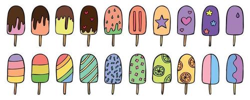 Vector set of hand drawn ice cream illustration. Cute dessert clipart. For print, web, design, decor, logo.