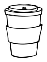 Cute cup of tea or coffee illustration. Simple cup clipart. Cozy home doodle vector