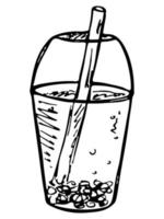 Cute cup of water, milkshake, juice or soda. Drink illustration. Simple cocktail clipart vector